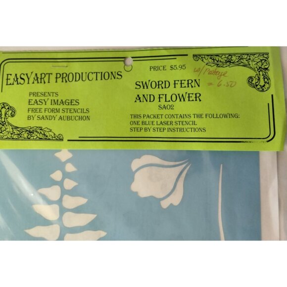 Sandy Aubuchon Stencil Flower Sword Fern Easy Art Productions Free Form SA02 - Picture 11 of 11
